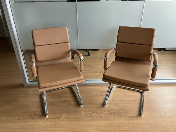 silla-sillon-oficina-segunda-mano-camel-marron-barcelona